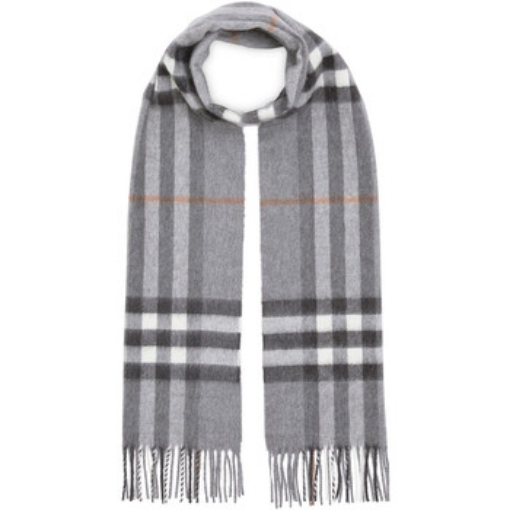 Picture of BURBERRY The Classic Check Cashmere Scarf in Grey