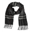 Picture of BURBERRY Charcoal Check Patterned Cashmere Scarf