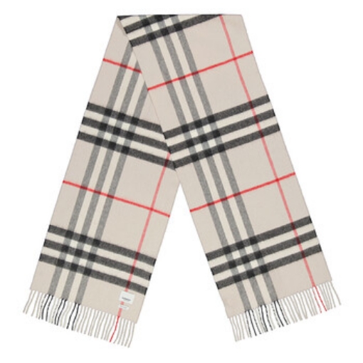 Picture of BURBERRY Check Cashmere Scarf- Stone