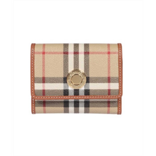 Picture of BURBERRY Archive Beige Check And Leather Small Folding Wallet