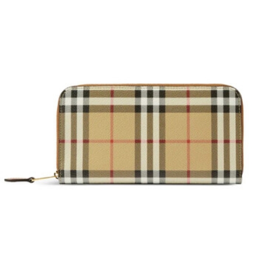 Picture of BURBERRY Checked Zipped Leather Wallet