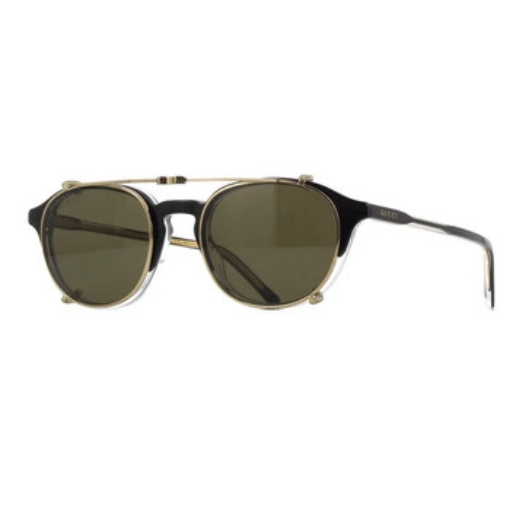 Picture of GUCCI Light Brown with Dark Brown Clip-On Round Men's Sunglasses