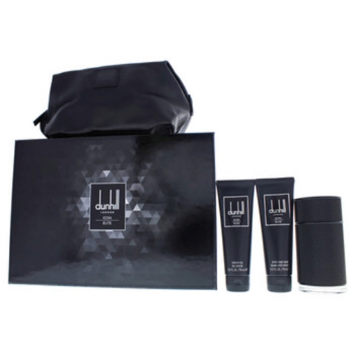 Picture of ALFRED DUNHILL Icon Elite by Dunhill for Men - 4 Pc Gift Set 3.4oz EDP Spray, 3oz Shower Gel, 3oz After Shave Balm, Pouch