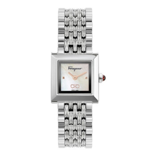 Picture of SALVATORE FERRAGAMO Square Quartz White Mother of Pearl Dial Ladies Watch