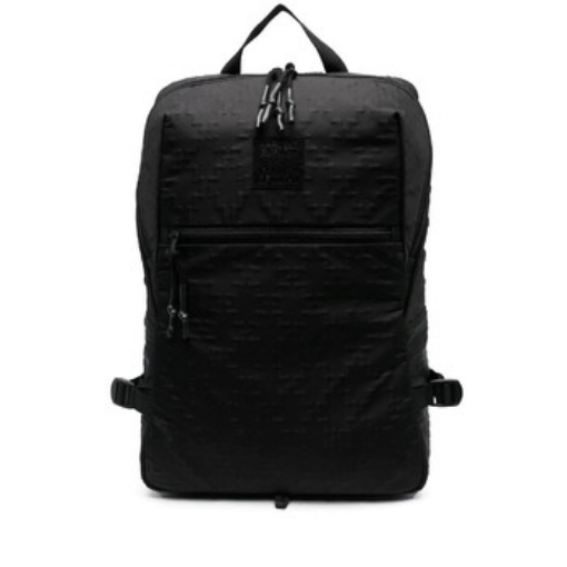 Picture of MARCELO BURLON Men's Black Black Logo-Patch Embossed Backpack