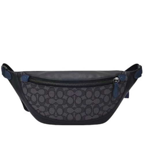 Picture of COACH Men's Charcoal/Black Signature Jacquard League Belt Bag