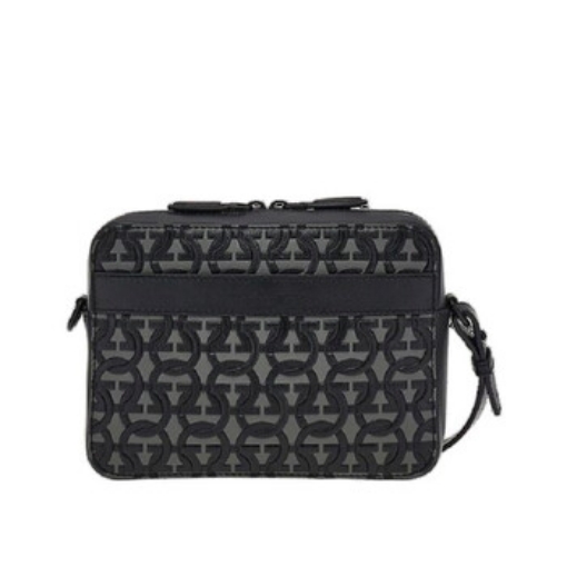 Picture of SALVATORE FERRAGAMO Black Gancini Embossed Crossbody Bag