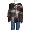 Picture of BURBERRY Black Lightweight Check Wool Silk Scarf