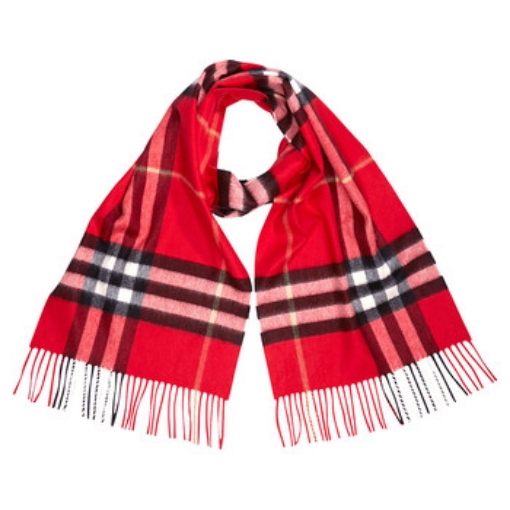 Picture of BURBERRY Classic Cashmere Scarf in Check- Bright Military Red
