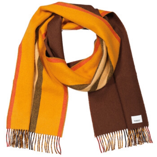 Picture of BURBERRY Orange Reversible Icon Stripe Cashmere Scarf