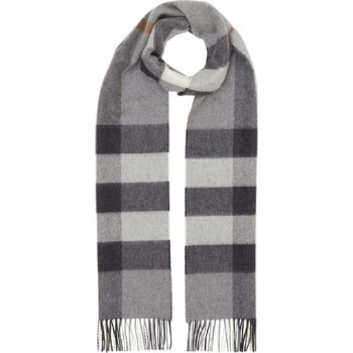 Picture of BURBERRY Fringe Detail Check Cashmere Scarf