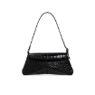 Picture of BALENCIAGA Ladies Black Crocodile Embossed XX Small Flap Bag