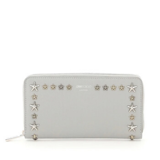 Picture of JIMMY CHOO Pippa Moonstone/Mix Leather Zip-Around Wallet