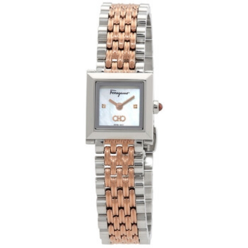 Picture of SALVATORE FERRAGAMO Square Quartz Diamond White Mother of Pearl Dial Ladies Watch